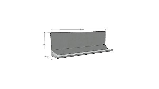 Keerwand 125 x 400 x 78cm