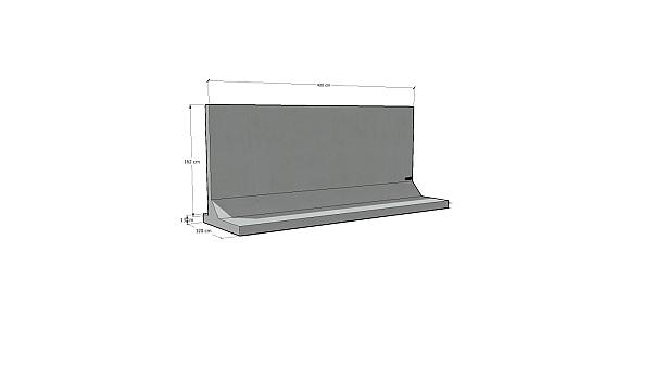 Keerwand 175 x 400 x 120cm