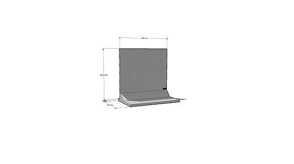 Keerwand 200 x 200 x 123cm