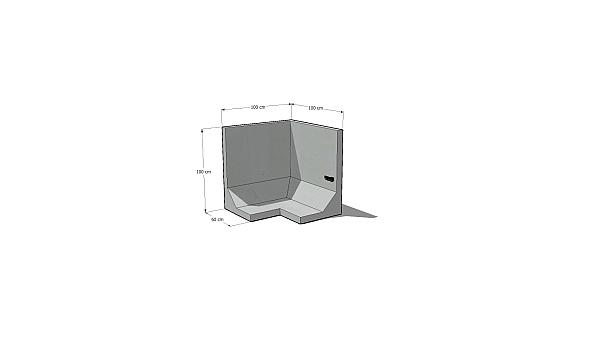 Keerwand Hoek 100 x 100/100 x 60cm
