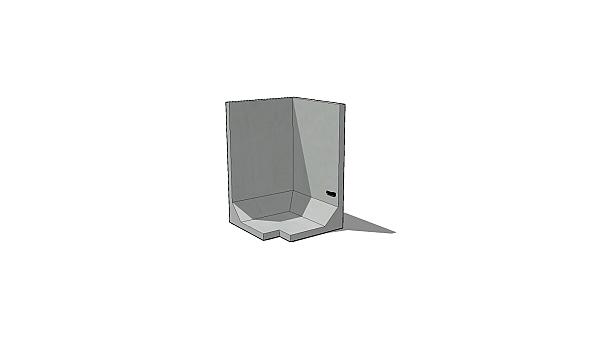 Keerwand Hoek 150 x 100/100 x 78cm