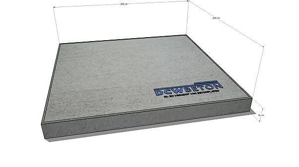Betonplaat 200 x 200 x 16cm