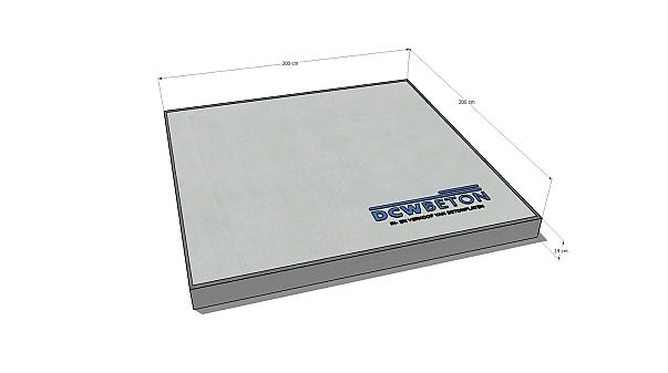 Betonplaat 200 x 200 x 14cm