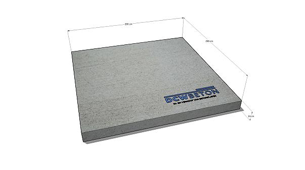 Betonplaat 200 x 200 x 14cm